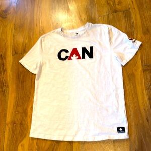 💥Free  with order💥 Canadiana White T-Shirt with Black and Red Logo